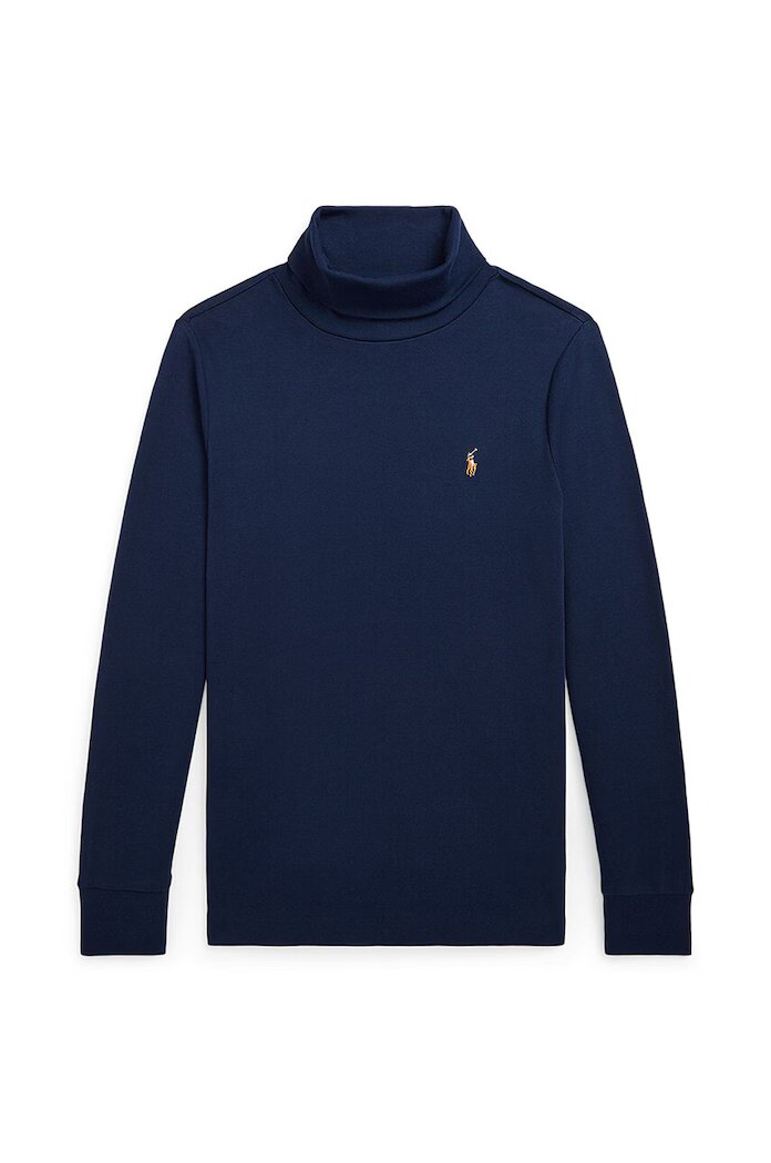 Polo Ralph Lauren Детска блуза с дълги ръкави в тъмносиньо с изчистен дизайн 323952435002