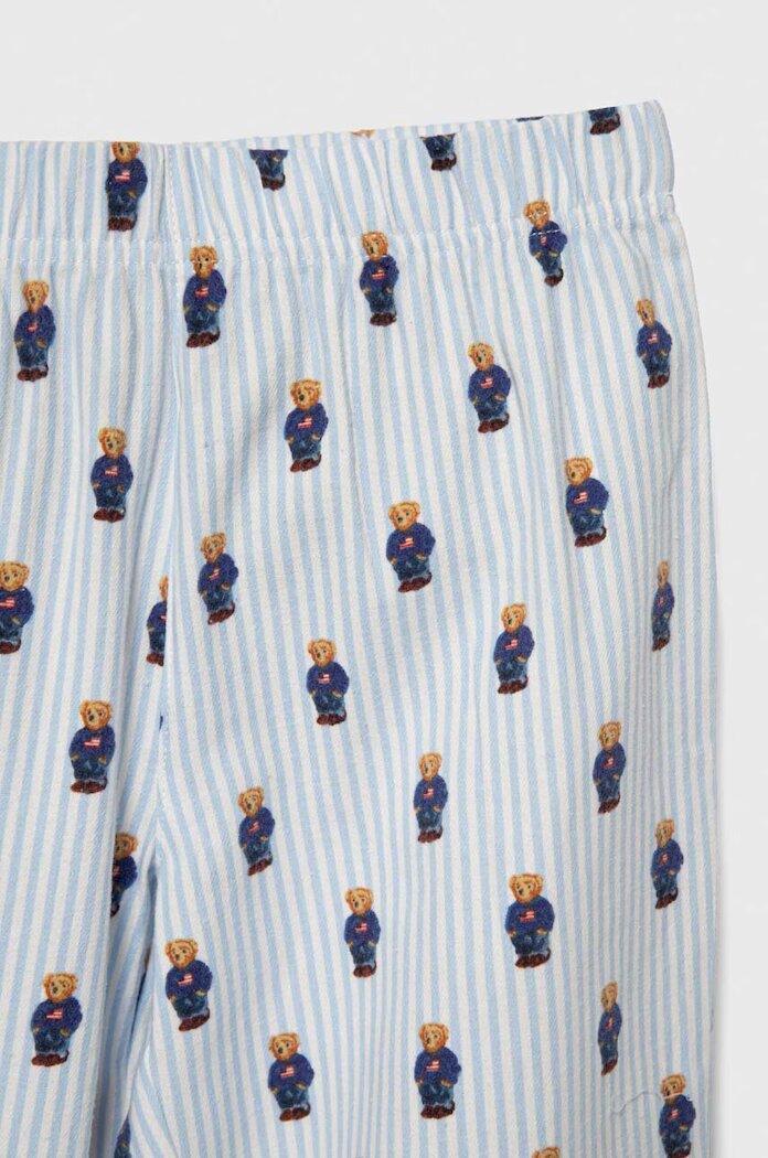Polo Ralph Lauren Детска памучна пижама в синьо с десен