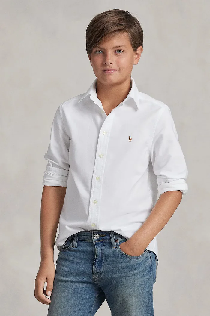 Polo Ralph Lauren Детска памучна риза в бяло 323677133001