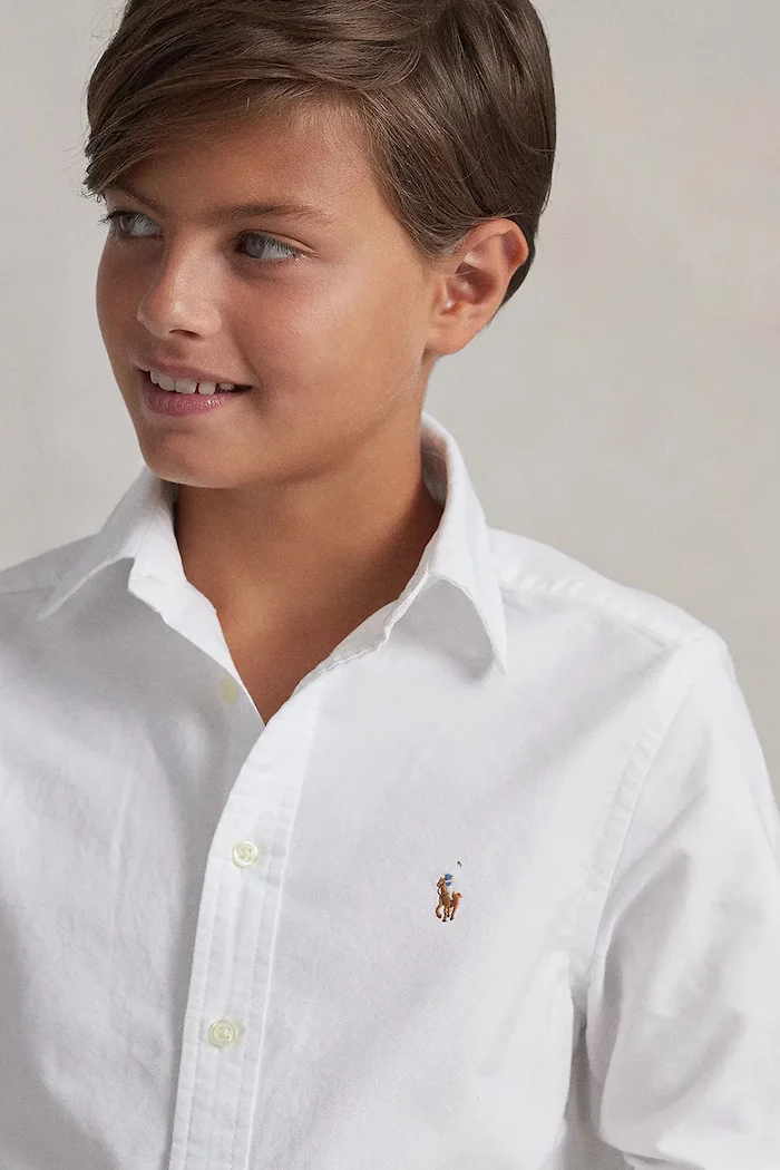 Polo Ralph Lauren Детска памучна риза в бяло 323677133001