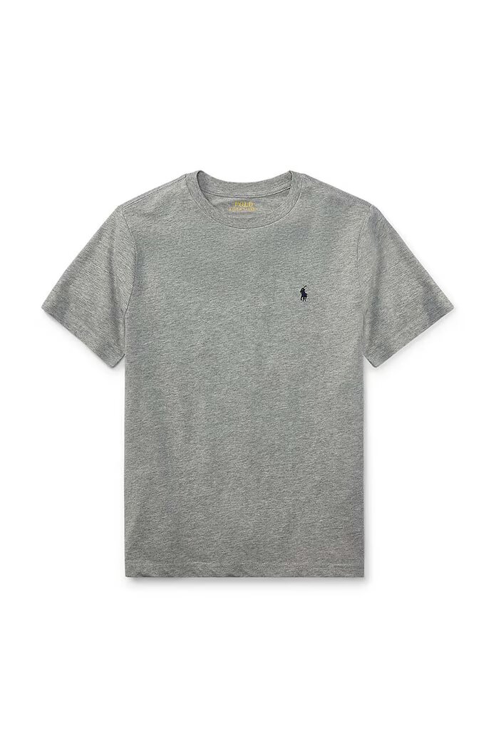 Polo Ralph Lauren Детска памучна тениска в меланж на сиво