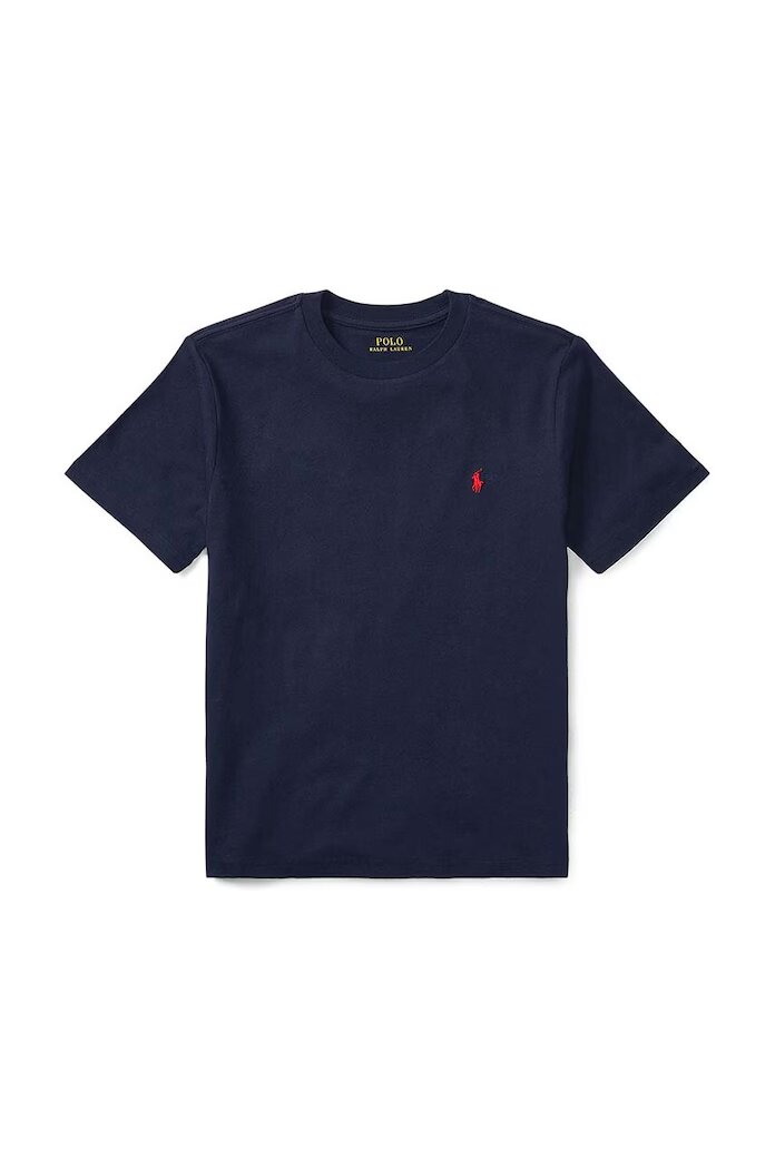 Polo Ralph Lauren Детска памучна тениска в тъмносиньо с изчистен дизайн