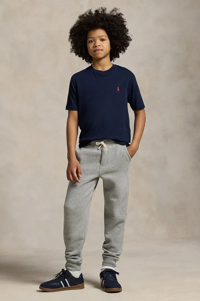 Polo Ralph Lauren Детска памучна тениска в тъмносиньо с изчистен дизайн