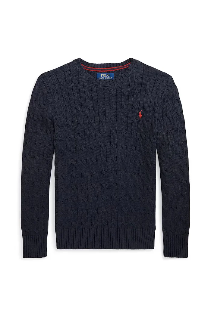 Polo Ralph Lauren Детски памучен пуловер в черно 323702674060