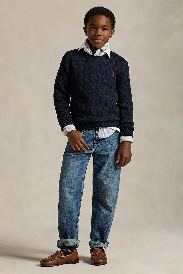 Polo Ralph Lauren Детски памучен пуловер в черно 323702674060