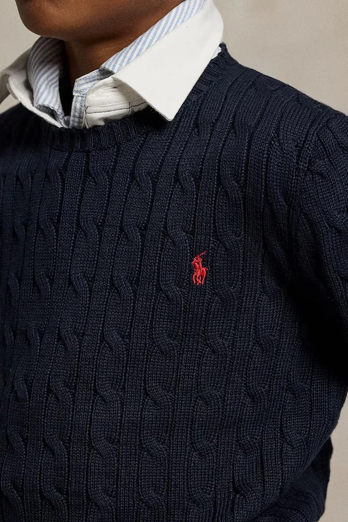 Polo Ralph Lauren Детски памучен пуловер в черно 323702674060