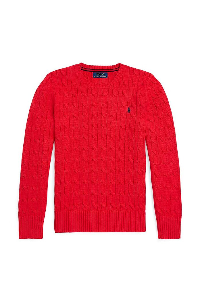 Polo Ralph Lauren Детски памучен пуловер в червено от лека материя