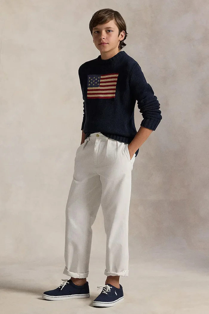 Polo Ralph Lauren Детски памучен пуловер в тъмносиньо 323668285001