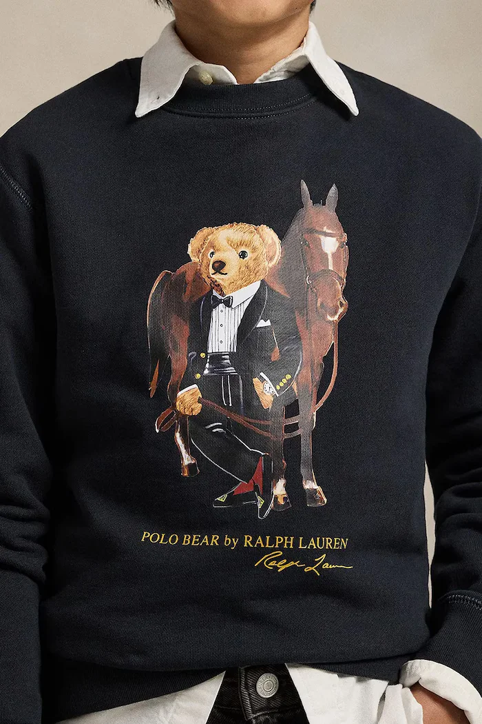 Polo Ralph Lauren Детски памучен суичър в черно с принт 323A10261002