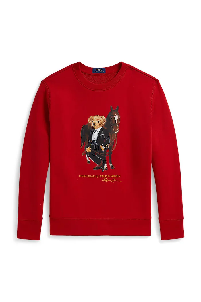 Polo Ralph Lauren Детски памучен суичър в червено с принт 323A10261001