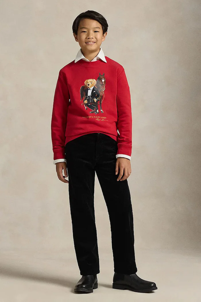 Polo Ralph Lauren Детски памучен суичър в червено с принт 323A10261001