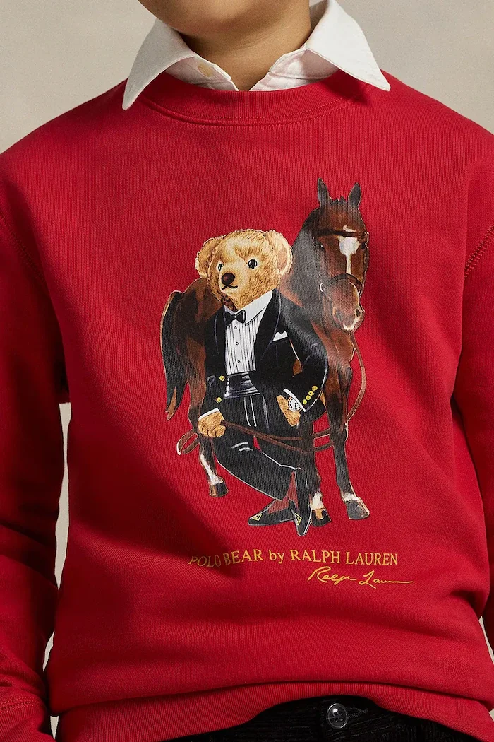 Polo Ralph Lauren Детски памучен суичър в червено с принт 323A10261001