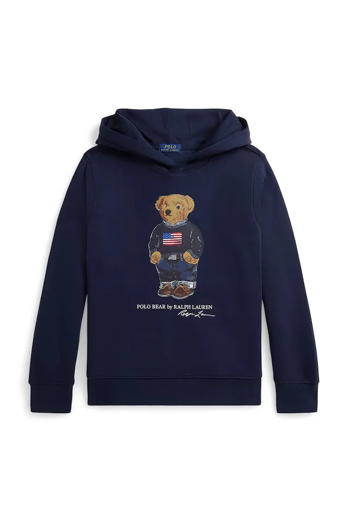 Polo Ralph Lauren Детски суичър в тъмносиньо с качулка с принт 323A10529001