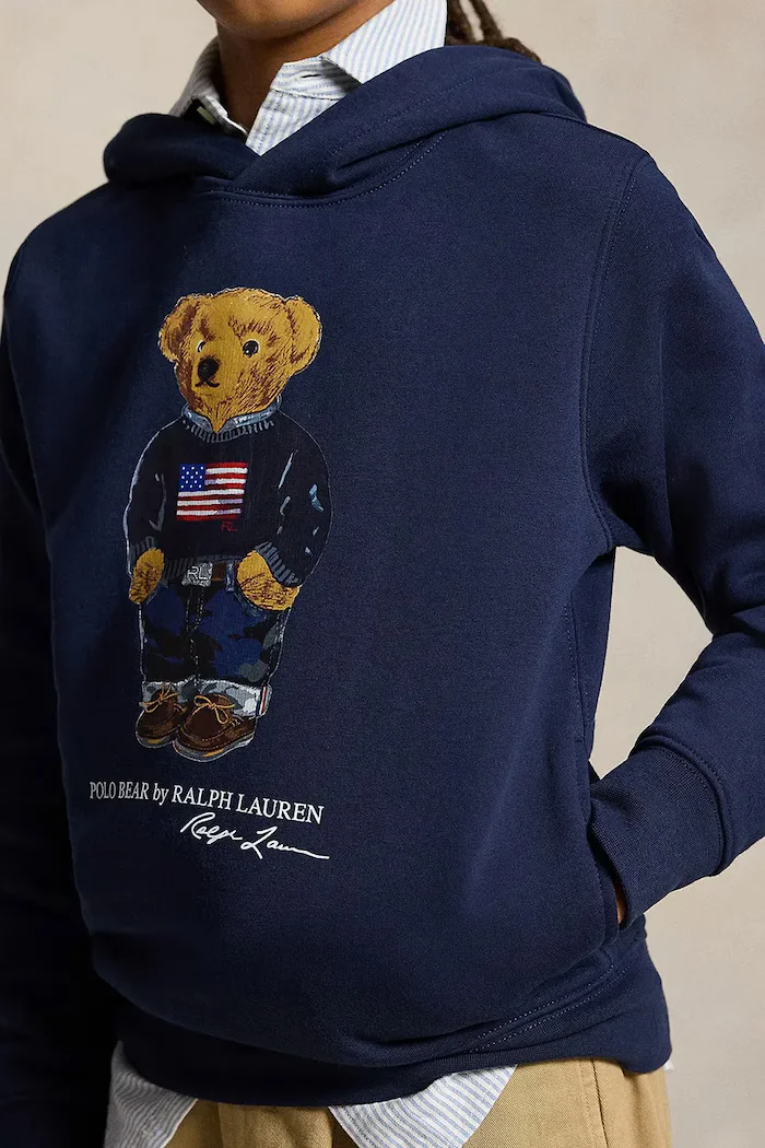 Polo Ralph Lauren Детски суичър в тъмносиньо с качулка с принт 323A10529001