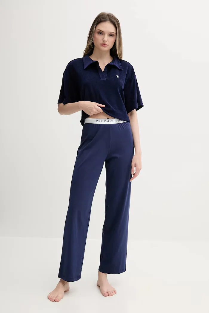 Polo Ralph Lauren долнище на пижама дамско с лиосел тъмносиньо 4P0290