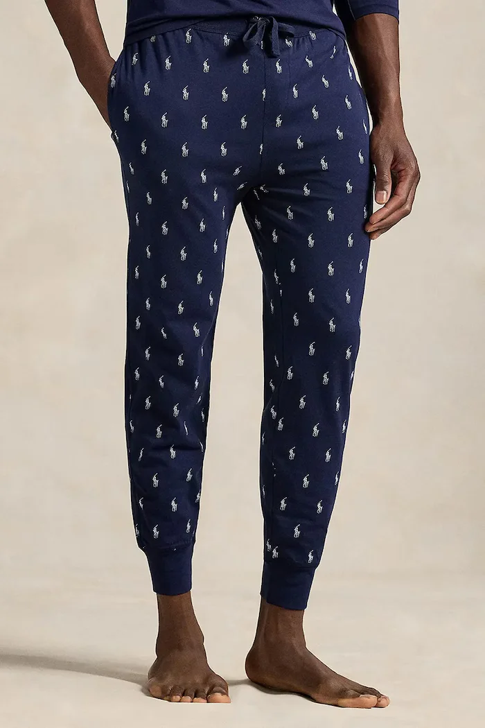 Polo Ralph Lauren Долнище на пижама мъжко в тъмносиньо с десен 714844764001