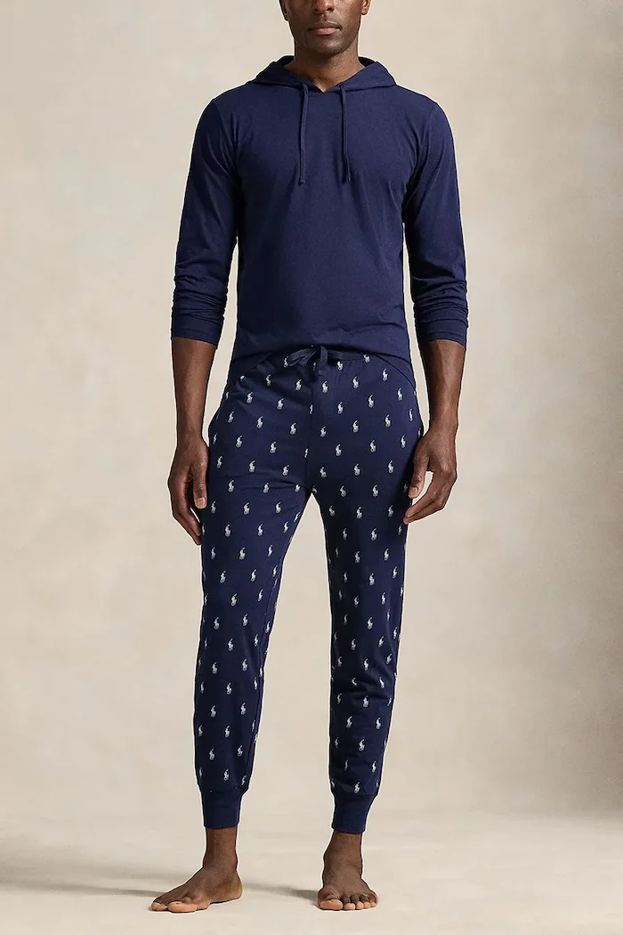 Polo Ralph Lauren Долнище на пижама мъжко в тъмносиньо с десен 714844764001