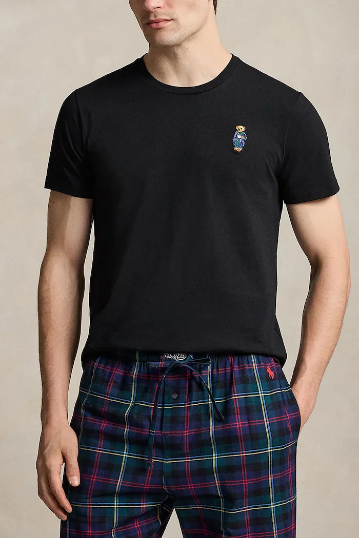 Polo Ralph Lauren домашна тениска мъжка от памук черна 714P18502