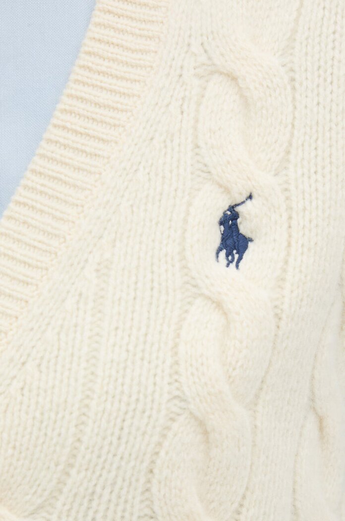 Polo Ralph Lauren елек дамски от вълна бежов 211949994