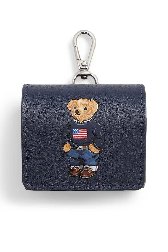 Polo Ralph Lauren калъф за слушалки мъжки от кожа тъмносин 405P18022