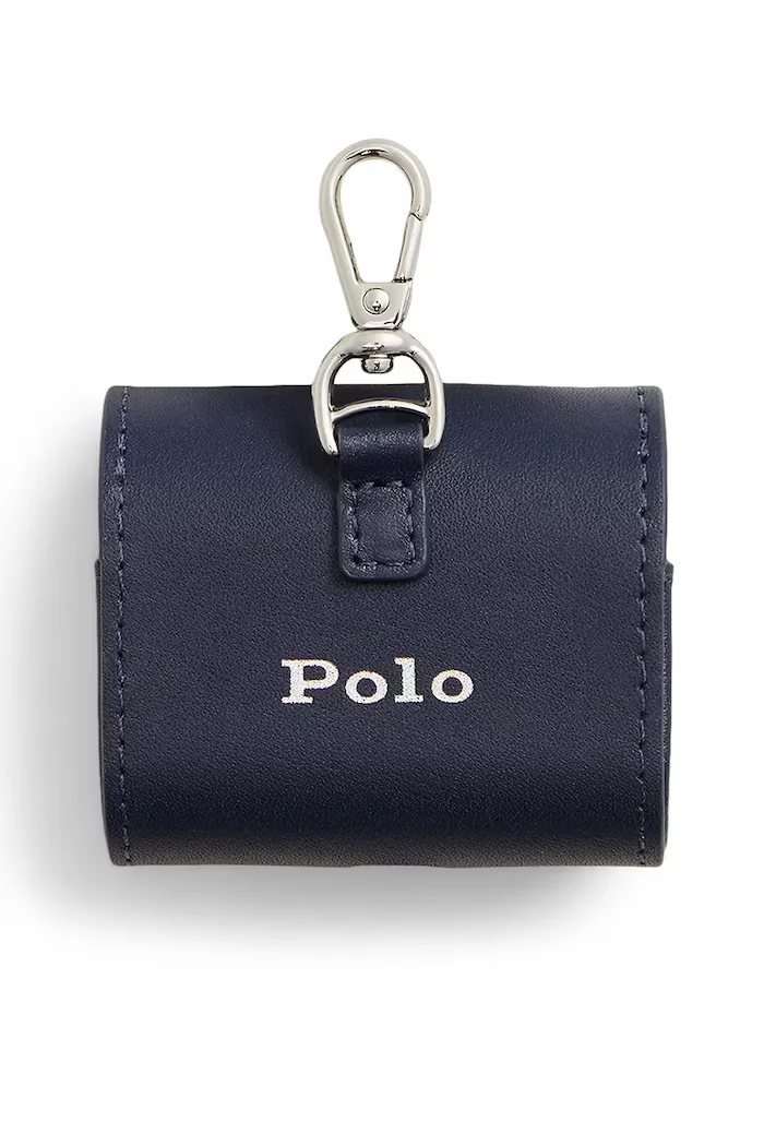 Polo Ralph Lauren калъф за слушалки мъжки от кожа тъмносин 405P18022