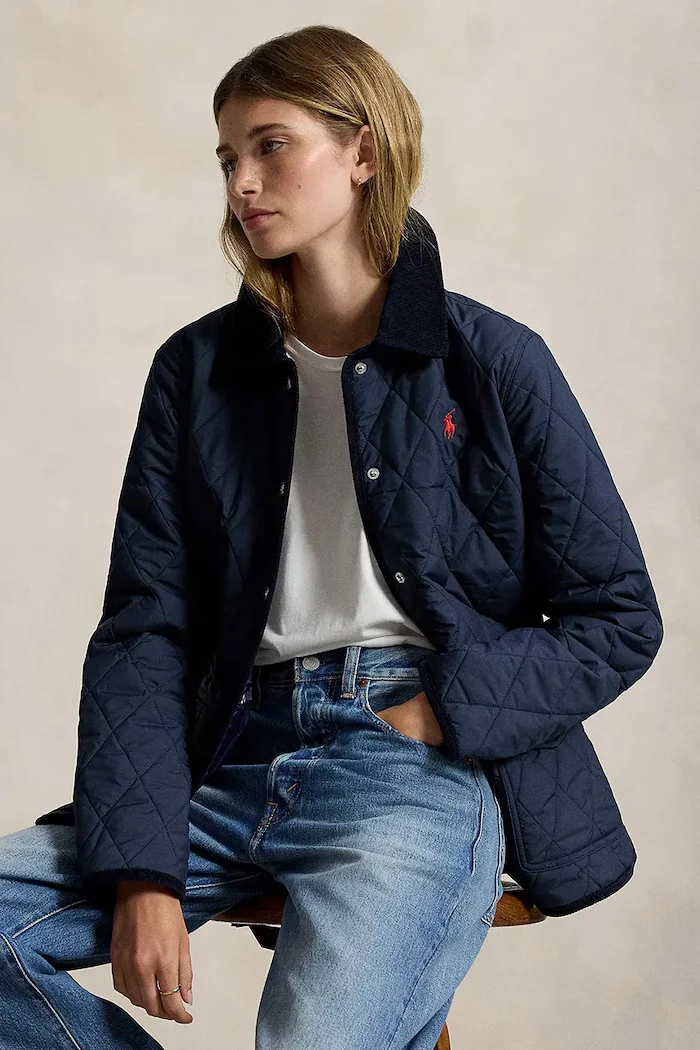 Polo Ralph Lauren капитонирано яке дамско тъмносиньо 211B17293