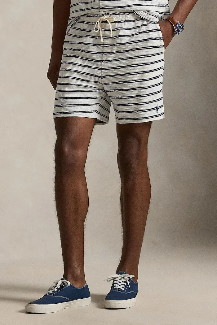Polo Ralph Lauren къс панталон мъжки памучен бежов със стандартна талия 710B14506
