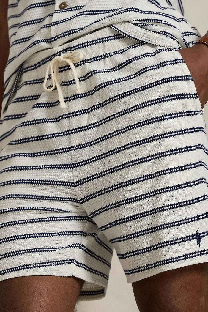 Polo Ralph Lauren къс панталон мъжки памучен бежов със стандартна талия 710B14506