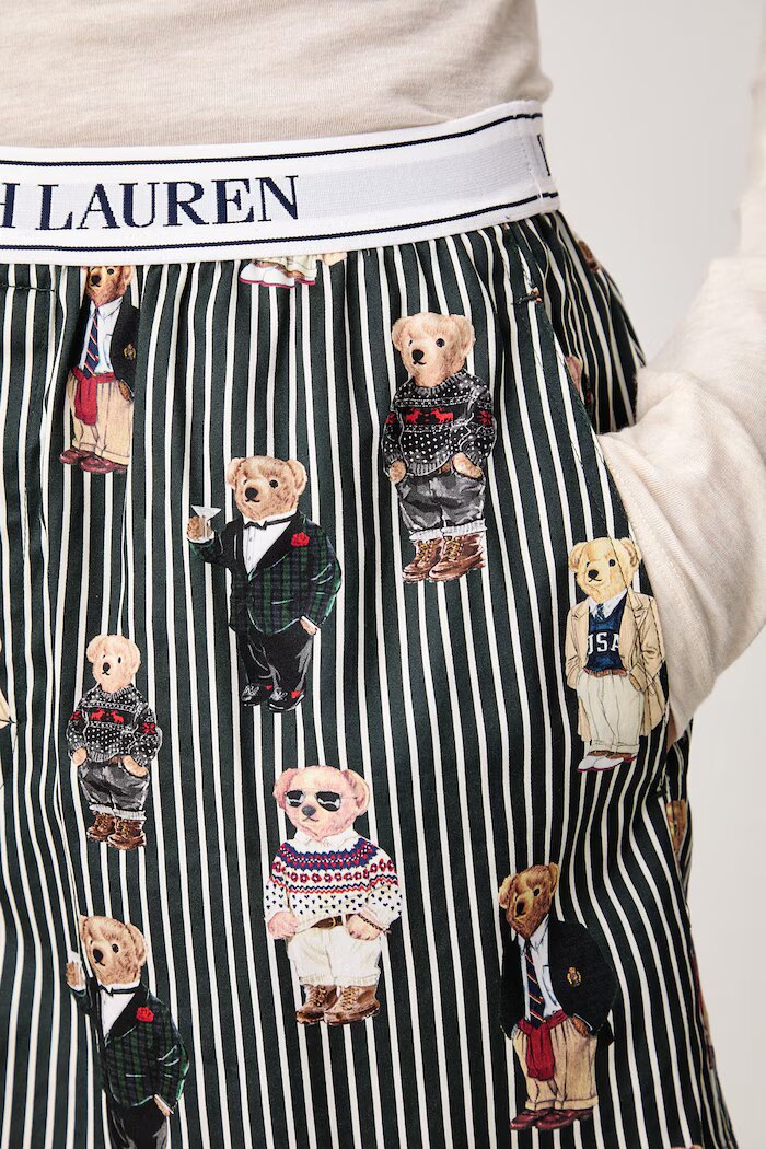 Polo Ralph Lauren късо долнище на пижама дамско от памук зелено 4P0119