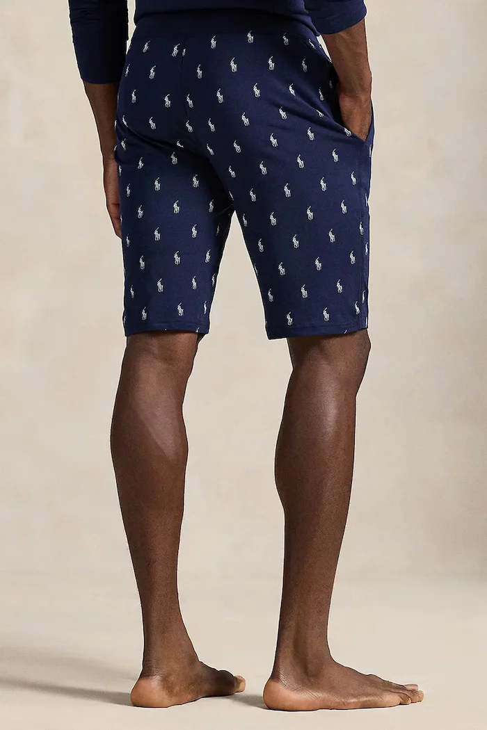 Polo Ralph Lauren Късо долнище на пижама мъжко в тъмносиньо с десен 714844765001
