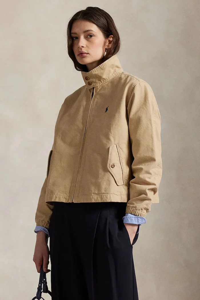 Polo Ralph Lauren късо яке дамско от деним бежово 211936442