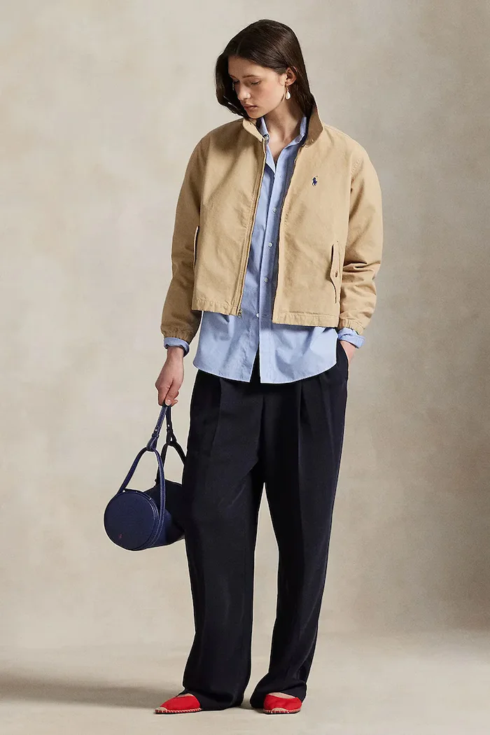 Polo Ralph Lauren късо яке дамско от деним бежово 211936442