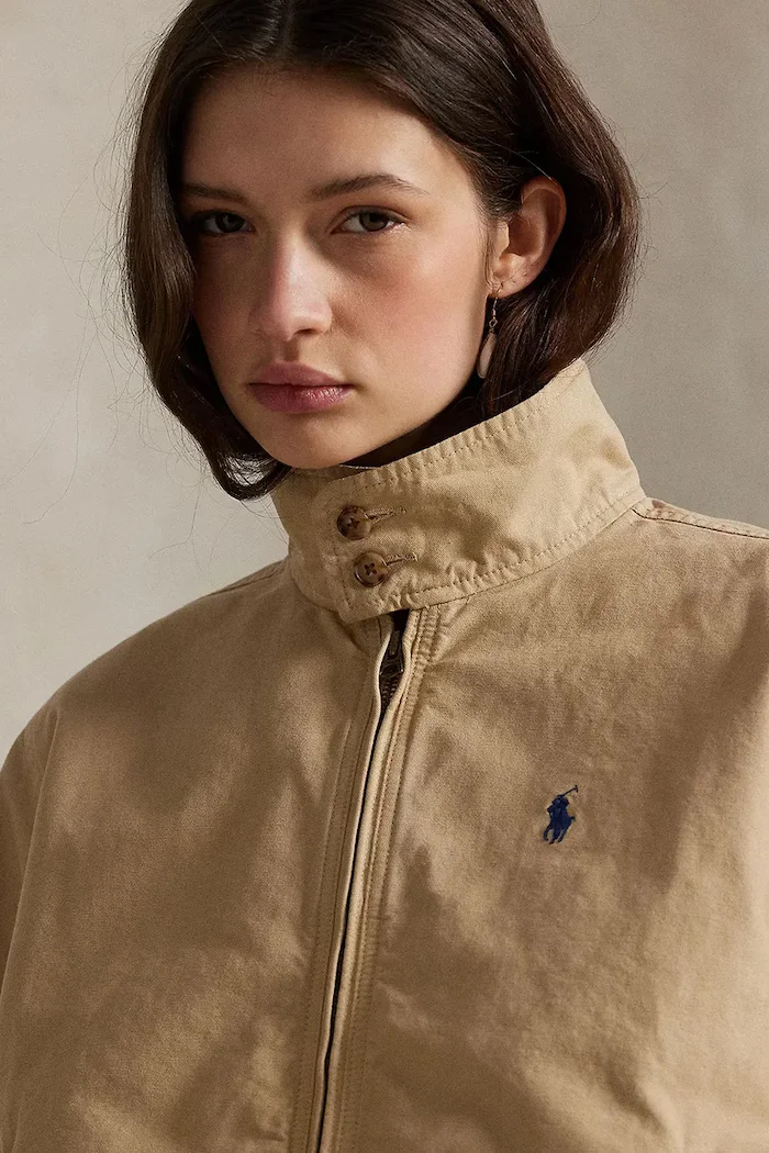 Polo Ralph Lauren късо яке дамско от деним бежово 211936442