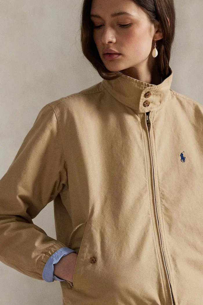 Polo Ralph Lauren късо яке дамско от деним бежово 211936442