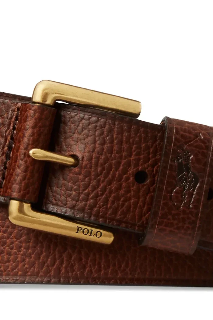 Polo Ralph Lauren колан мъжки от кожа кафяв 405898669