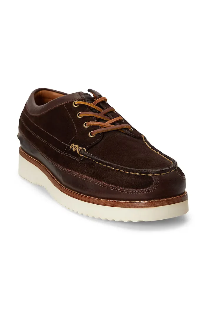 Polo Ralph Lauren маратонки мъжки от кожа Ranger Wb Lo кафяви 812P15874001