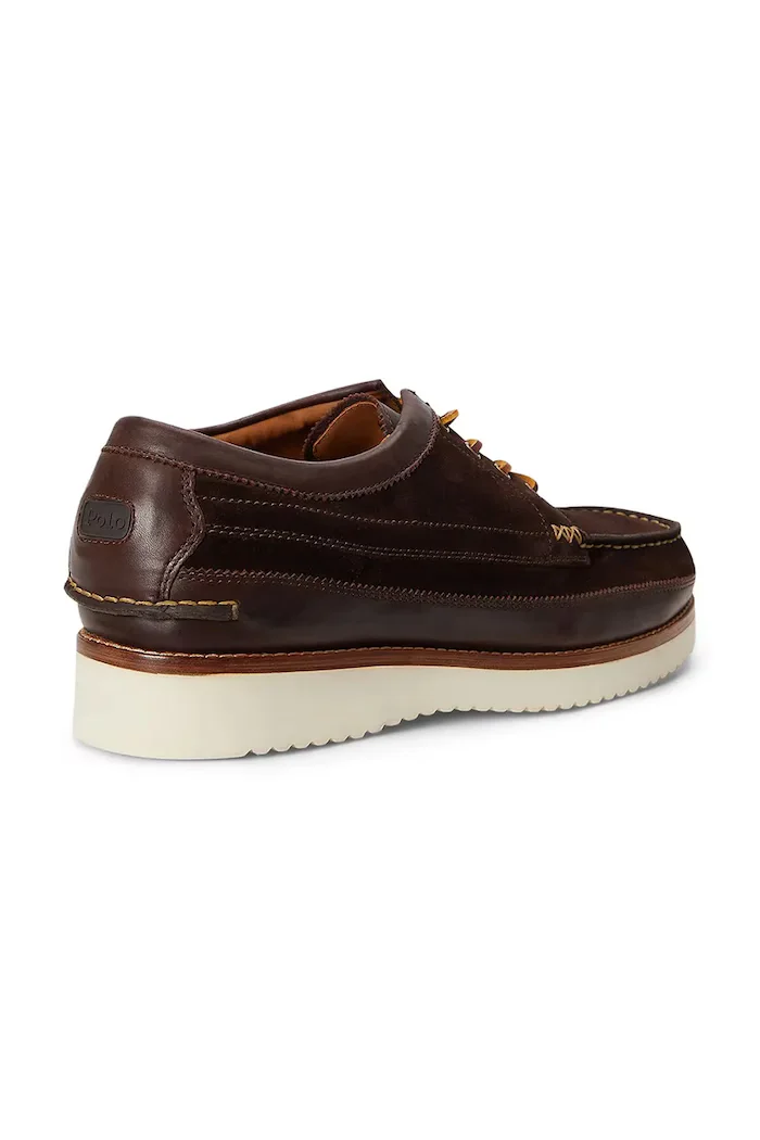 Polo Ralph Lauren маратонки мъжки от кожа Ranger Wb Lo кафяви 812P15874001