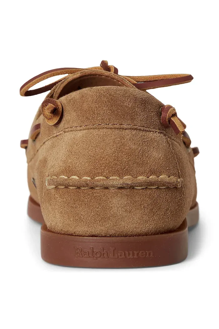 Polo Ralph Lauren мокасини мъжки от велур Merton Boat кафяви 803P07645001