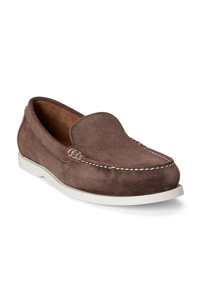 Polo Ralph Lauren мокасини мъжки от велур Merton Vnetn кафяви 803P09766001