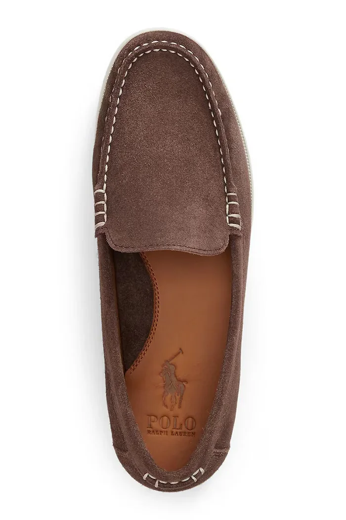 Polo Ralph Lauren мокасини мъжки от велур Merton Vnetn кафяви 803P09766001