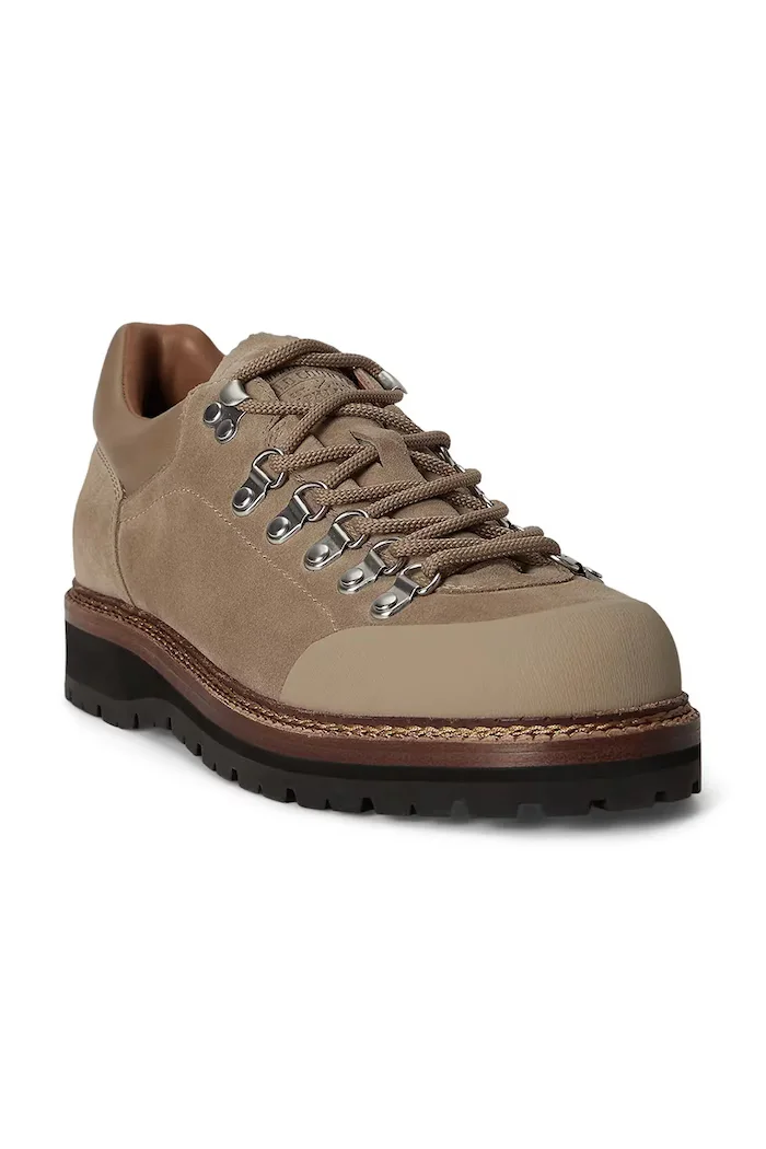 Polo Ralph Lauren обувки мъжки от кожа Polo Alp Low бежови 812P15877002