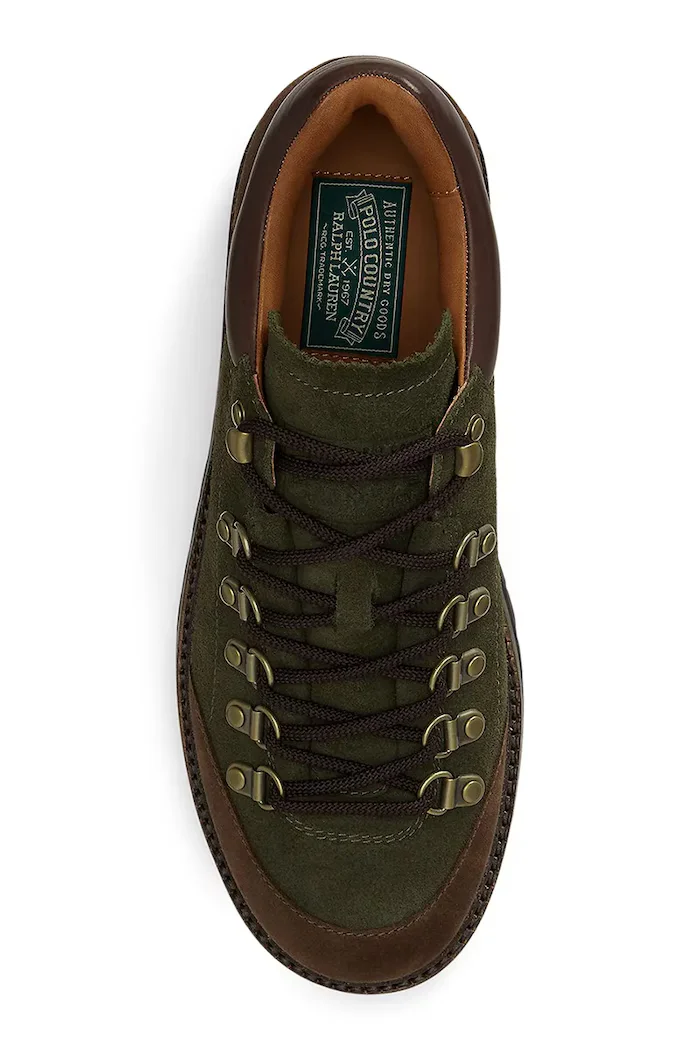 Polo Ralph Lauren обувки мъжки от кожа Polo Alp Low зелени 812P15877001