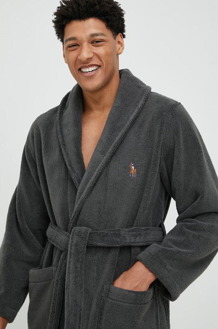 Polo Ralph Lauren Памучен халат в сиво 714899683