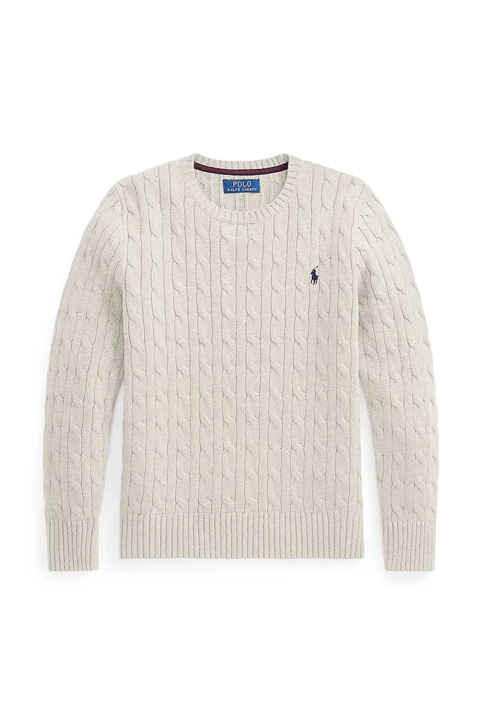 Polo Ralph Lauren Памучен пуловер в бяло от лека материя 323702674024