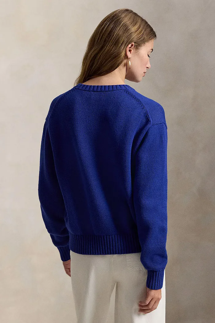 Polo Ralph Lauren Памучен пуловер в тъмносиньо 211A96238