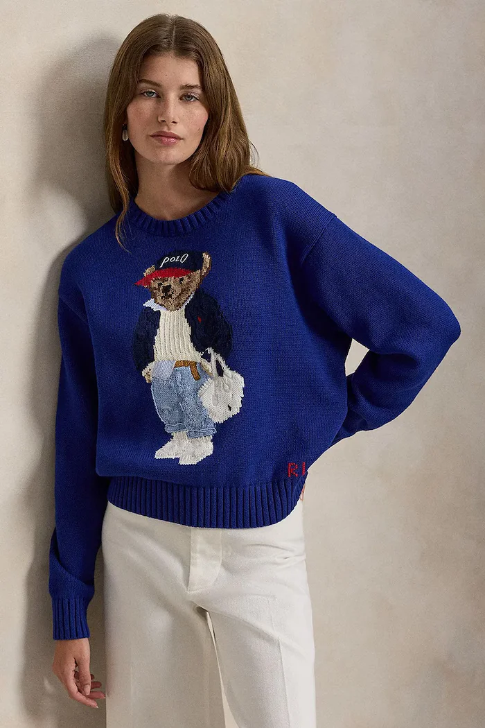Polo Ralph Lauren Памучен пуловер в тъмносиньо 211A96238