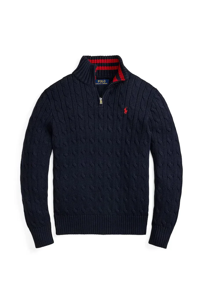 Polo Ralph Lauren Памучен пуловер в тъмносиньо 323868894017