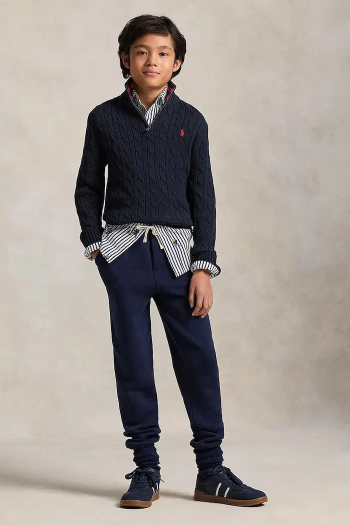 Polo Ralph Lauren Памучен пуловер в тъмносиньо 323868894017