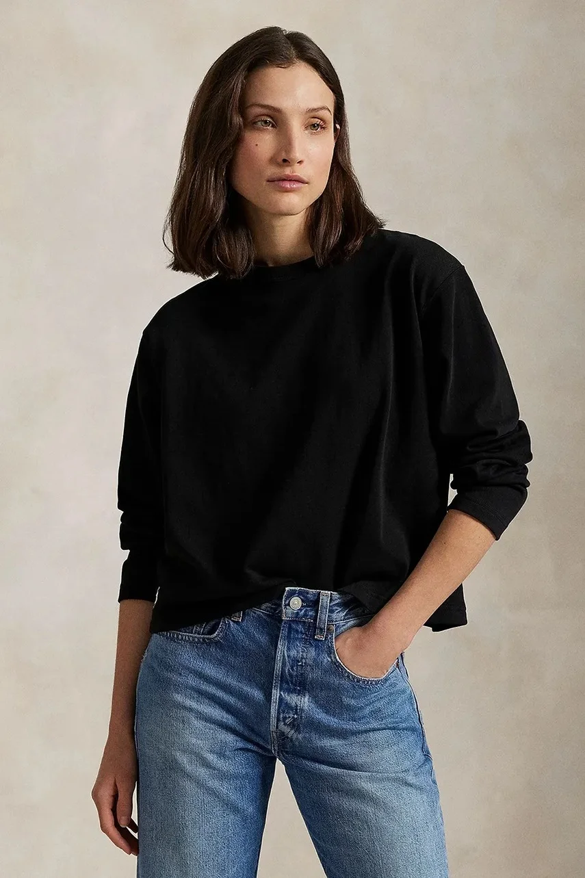Polo Ralph Lauren Памучна блуза с дълги ръкави