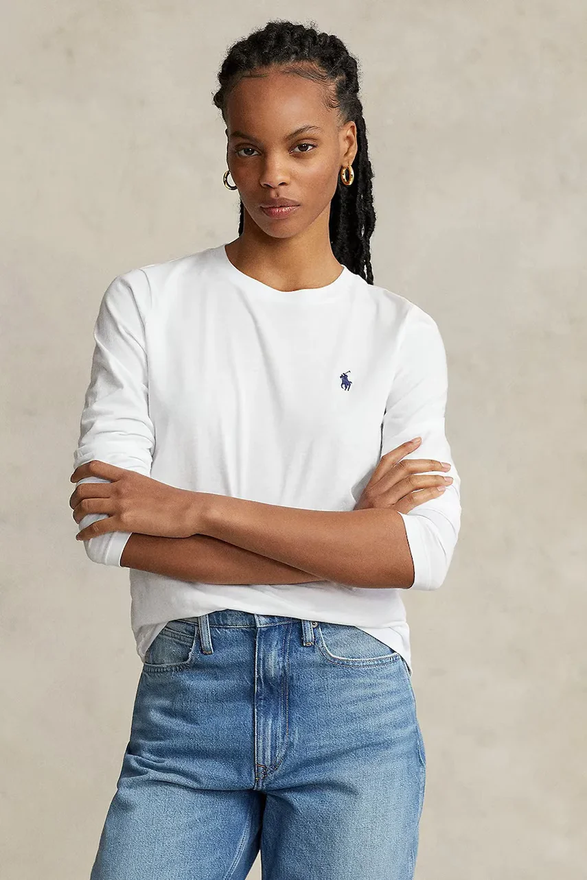Polo Ralph Lauren Памучна блуза с дълги ръкави